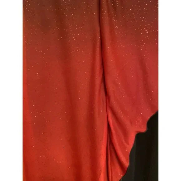 Venus Women’s Sheer overlay Jumpsuit red sparkly and black Size S - Picture 6 of 10